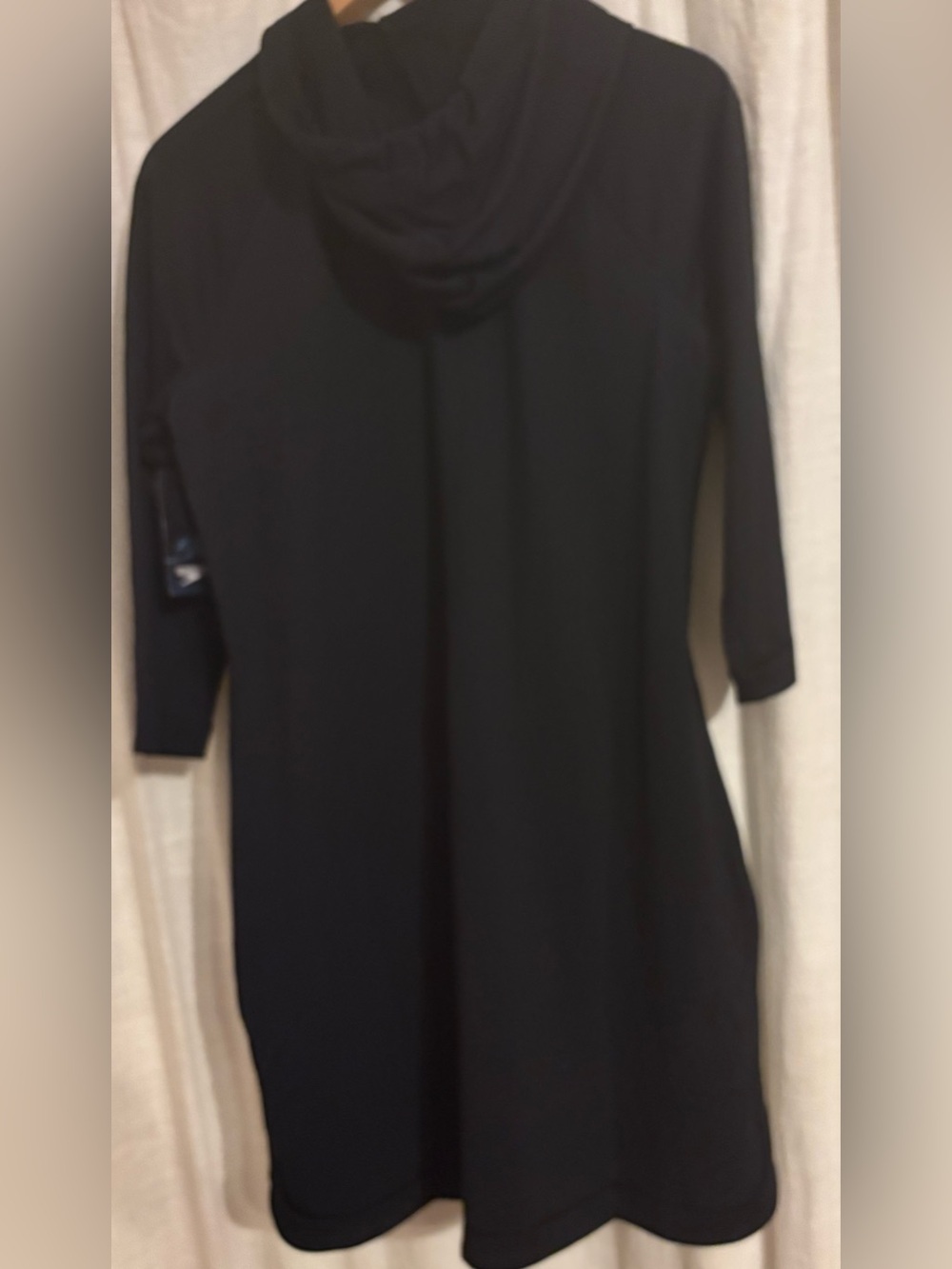 NWT Speedo Aquatic Swim Cover-up Robe Full Zip Hoodie Black medium - Picture 3 of 10